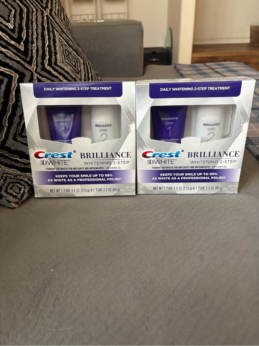 Crest Brilliance Whitening 2-Step Treatment - Purple & White Packaging